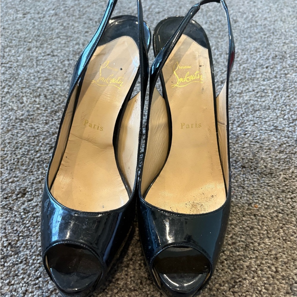 Christian Louboutin Black Patent Leather Stiletto Heels